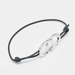 Pre Owned Bvlgari Fortuna Interlocking Circles Sterling Silver Cord Bracelet