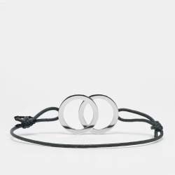 Pre Owned Bvlgari Fortuna Interlocking Circles Sterling Silver Cord Bracelet