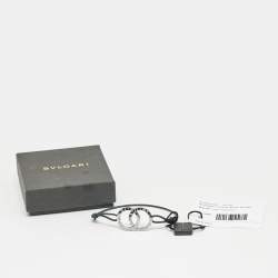 Pre Owned Bvlgari Fortuna Interlocking Circles Sterling Silver Cord Bracelet
