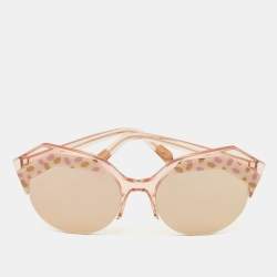 Pre Owned Bvlgari Rose Gold Mirror 8203 Serpenteyes Geometric Sunglasses