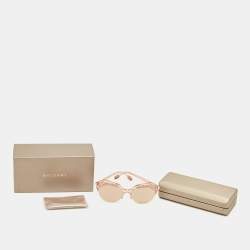 Pre Owned Bvlgari Rose Gold Mirror 8203 Serpenteyes Geometric Sunglasses