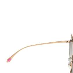 Bvlgari Grey Gold Tone Metal Serpenti True Colors Hexagonal Sunglasses