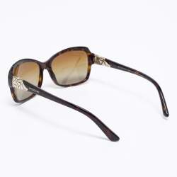 Bvlgari Havana Brown 8153-B Embellished Rectangle Gradient Sunglasses