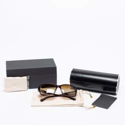 Bvlgari Havana Brown 8153-B Embellished Rectangle Gradient Sunglasses