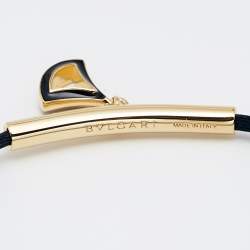 Bvlgari Divas' Dream Black Enamel Gold Tone Metal Adjustable Cord Bracelet