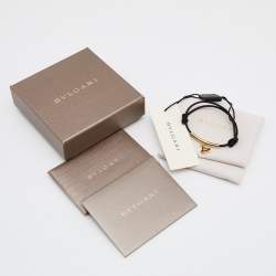 Bvlgari Divas' Dream Black Enamel Gold Tone Metal Adjustable Cord Bracelet