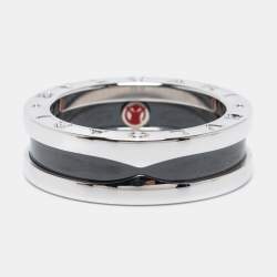 Bvlgari B-zero1 Save the Children Sterling Silver Ceramic Ring Size 53