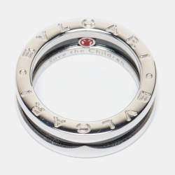 Bvlgari B-zero1 Save the Children Sterling Silver Ceramic Ring Size 53