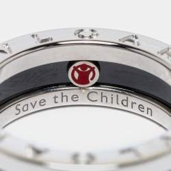 Bvlgari B-zero1 Save the Children Sterling Silver Ceramic Ring Size 53
