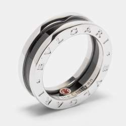 Bvlgari B-zero1 Save the Children Sterling Silver Ceramic Ring Size 53