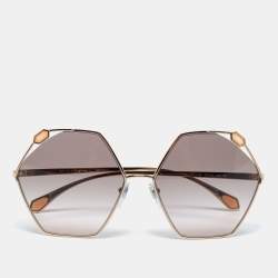 Bvlgari Rose Gold 6160 Serpenti Hexagonal Sunglasses