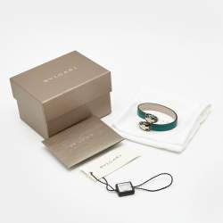 Bvlgari Serpenti Forever Enamel Leather Gold Tone Bracelet