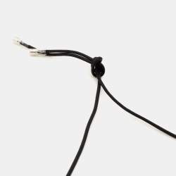 Pre Owned Bvlgari Fortuna Grande Sterling Silver Pendant Black Cord Necklace