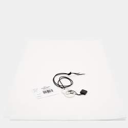 Pre Owned Bvlgari Fortuna Grande Sterling Silver Pendant Black Cord Necklace