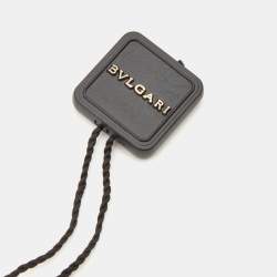 Pre Owned Bvlgari Fortuna Grande Sterling Silver Pendant Black Cord Necklace