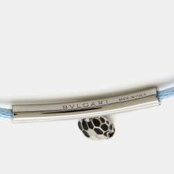 Bvlgari Serpenti Forever Enamel Silver Tone Cord Bracelet