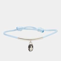Bvlgari Serpenti Forever Enamel Silver Tone Cord Bracelet
