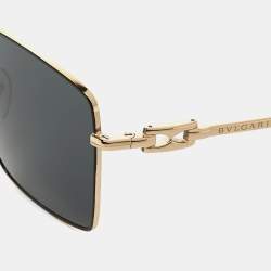 Pre Owned Bvlgari Black/Gold  67175 2023/87 Square Sunglasses
