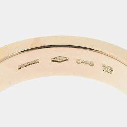 Pre Owned Bvlgari 18K Rose Gold and Diamond Bvlgari Bvlgari Band Ring EU 49