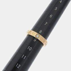 Pre Owned Bvlgari 18K Rose Gold and Diamond Bvlgari Bvlgari Band Ring EU 49