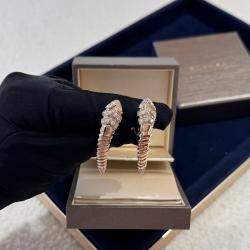 Pre Owned Bvlgari Serpenti 18K Rose Gold Diamond Earrings