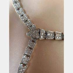 Pre Owned Bvlgari Serpenti Viper 18K White Gold and Diamond Necklace