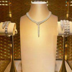 Pre Owned Bvlgari Serpenti Viper 18K White Gold and Diamond Necklace