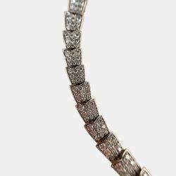 Pre Owned Bvlgari Serpenti Viper 18K White Gold and Diamond Necklace