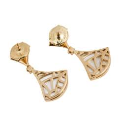 Pre Owned Bvlgari Divas' Dream Mother of Pearl Diamond 18K Yellow Gold Earrings