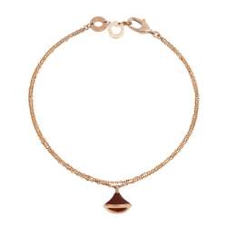 Pre Owned Bvlgari Divas' Dream Carnelian 18K Rose Gold Bracelet M/L