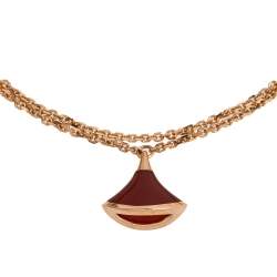 Pre Owned Bvlgari Divas' Dream Carnelian 18K Rose Gold Bracelet M/L