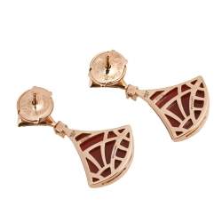 Pre Owned Bvlgari Divas' Dream Carnelian Diamond 18K Rose Gold Earrings
