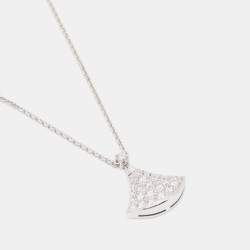 Pre Owned Bvlgari Divas' Dream Diamond 18k White Gold Pendant Necklace