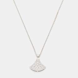 Pre Owned Bvlgari Divas' Dream Diamond 18k White Gold Pendant Necklace