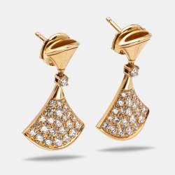 Pre Owned Bvlgari Divas' Dream Diamond 18k Yellow Gold Earrings