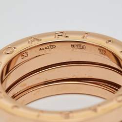 Bvlgari B.Zero1 18k Rose Gold 3 Band Ring Size 53