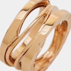 Pre Owned Bvlgari B.Zero1 18k Rose Gold Band Ring Size 50