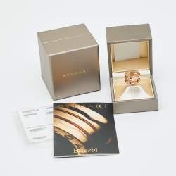Pre Owned Bvlgari B.Zero1 18k Rose Gold Band Ring Size 50