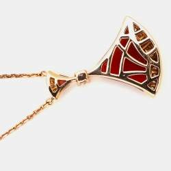 Bvlgari Divas' Dream Carnelian Diamond 18k Rose Gold Necklace