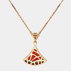 Bvlgari Divas' Dream Carnelian Diamond 18k Rose Gold Necklace