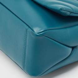 Pre Owned Bvlgari Green Quilted Leather Medium Serpenti Cabochon Shoulder Bag