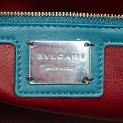 Pre Owned Bvlgari Green Quilted Leather Medium Serpenti Cabochon Shoulder Bag