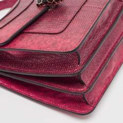 Bvlgari Red Karung Serpenti Forever Flap Top Handle Bag