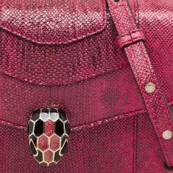 Bvlgari Red Karung Serpenti Forever Flap Top Handle Bag