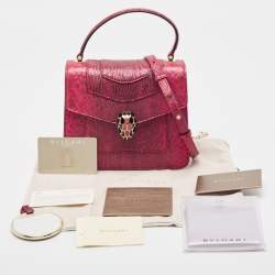 Bvlgari Red Karung Serpenti Forever Flap Top Handle Bag