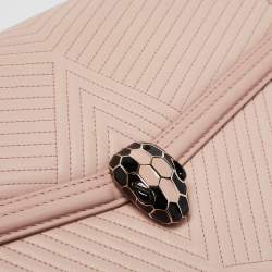مملوكة مسبقًا Bvlgari Light Pink Leather Serpenti Diamond Blast Shoulder Bag