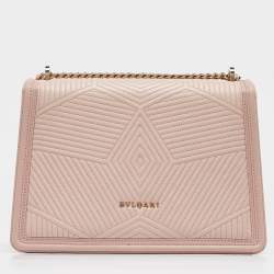 مملوكة مسبقًا Bvlgari Light Pink Leather Serpenti Diamond Blast Shoulder Bag