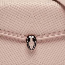 مملوكة مسبقًا Bvlgari Light Pink Leather Serpenti Diamond Blast Shoulder Bag