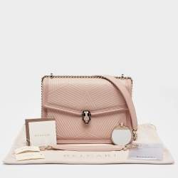 مملوكة مسبقًا Bvlgari Light Pink Leather Serpenti Diamond Blast Shoulder Bag