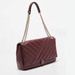 Pre Owned Bvlgari Red Quilted Leather Serpenti Cabochon Shoulder Bag